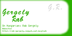 gergely rab business card